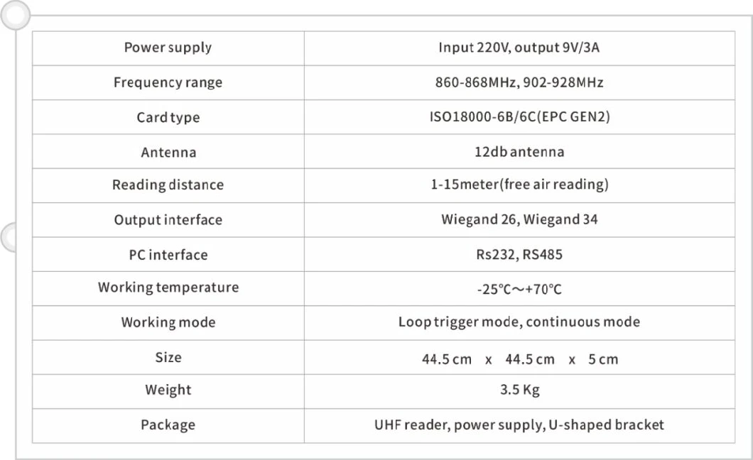 Long Distance 902-928MHz UHF RFID 125kHz RFID Card Reader with Metal Case Waterproof 0-15m to Read UHF RFID Reader